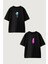 Kadın Erkek Unisex Fin Prenses Sevgili Çift Kombini Oversize Siyah Tshirt 2'li Takım 1