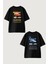 Kadın Erkek Unisex Sally & Mcqueen Cars Sevgili Çift Kombini Oversize Siyah Tshirt 2'li Takım 1