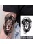 Gerçekci Aslan ve Pusula Geçici Dövme Tattoo TBS-8397 1