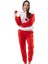 Kadın Polar Kırmızı Beyaz Kapüşonlu Ponponlu Desenli Manşetli Uzun Kollu Pijama Takımı 2
