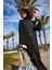 Bordürlü Siyah Kimono KAFTAN P2408 1