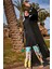 Bordürlü Siyah Kimono KAFTAN P2408 4