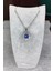 Sertifikalı Kararma Yapmayan Doğal Taş Lapis Lazuli Kolye ( Çelik Aksam ve Çelik Zincirli ) 1