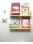Modern 2'li Montessori Kitaplık 50 cm Duvar Rafı Bebek Çocuk Odası Ahşap Kitaplık 5 Yıl Kahverengi 3