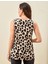 Kadın Sıfır Kol Leopar Desenli Mikro Kumaş Bluz 2
