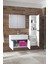 Esen Beyaz (65+35) 100 cm Ayna Dolaplı Boy Dolaplı Mdf Lüx Banyo Takımı 1
