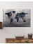 Miyrem Glasses Collection -A1^# Gri Eskitme Dünya Haritası Cam Tablo 2