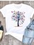 Stıl X Renkli Kelebekler Baskılı Kadın T-Shirt 1