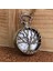 Kişiye Özel Hayat Ağacı Tasarımlı Retro Quartz Zincirli Köstekli Cep Saati 1