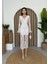 Elegance Beyaz Dantel Midi Elbise 1