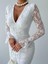 Elegance Beyaz Dantel Midi Elbise 2