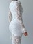 Elegance Beyaz Dantel Midi Elbise 4