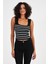 Kare Yaka Çizgili Crop ATLET(A92341-S) 1