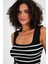 Kare Yaka Çizgili Crop ATLET(A92341-S) 2