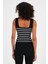 Kare Yaka Çizgili Crop ATLET(A92341-S) 4