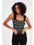 Kare Yaka Çizgili Crop ATLET(A92341-S) 5