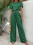 Amoricgiyim Kadın Kısa Kollu Crop Bluz Beli Lastikli Bol Paça Bürümcük Pantolon 1