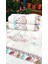 (3'lü set) Çeyizlik 50X90 Cm. Kanaviçe Çiçek Desenli Püsküllü Kadife Lüks Havlu Seti 5
