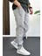 Erkek Slim Fit Beli Lastikli Jogger Pantolon Gri EDW140 2