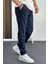 Erkek Beli Lastikli Double Paça Jogger Pantolon Lacivert EDW145 2