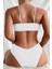 Kadın Beyaz Ip Detaylı Astarlı V Kesim Üçgen Bikini Takım HZL24S-LC2234 3