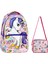 Ilkokul Unicorn Desenli Kız Çocuk Ilkokul Çantası + Beslenme Çantası 1