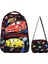 Siyah Ilkokul Araba Desenli Ilkokul Çantası + Beslenme Çantası 1