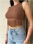 Kadın Halter Yaka Püsküllü Kolsuz Crop Top 3