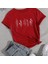 Stıl-X Çiçek Tarlası Baskılı Bisiklet Yaka %100 Pamuklu Kadın T-Shirt 1