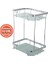 Paslanmaz Pirinç Taci 2'li 22X15 cm Camlı Şampuanlık Banyo Rafı 1