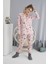 Standart Düğmeli Pijama Takım Desenli %100 Pamuk Homewear Boru Paça Pembe 100% Pamuk Kısa Kol Loung 3