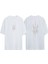 Unisex Güneş ve Ay Sembolu Tasarım Baskılı Pamuk Beyaz Oversize T-Shirt 1
