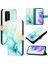 Huawei P40 Pro Pu Deri Mermer Desen Cüzdan Kickstand Için Kılıf (Yurt Dışından) 5