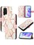 Huawei P40 Pro Pu Deri Mermer Desen Cüzdan Kickstand Için Kılıf (Yurt Dışından) 5