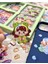 Sevimli Kız Piknikte 3 Bölümlü 18 Yaprak Yeşil Kutu Kabartmalı Sticker Seti / Su Geçirmez 5