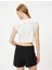 Basic Crop T-Shirt Slim Fit Bisiklet Yaka Kısa Kollu 4