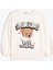 Ayıcık Baskılı Sweatshirt Uzun Kollu Bisiklet Yaka Şardonlu 1