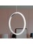 Rings Gri Tekli Sarkıt LED Beyaz Işık Ultra Ledli Salon Mutfak Oda Hol Ledli Avize 1