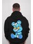 Angry Cartoon Blue Teddy Bear Sweatshirt Kapüşonlu Hoodie 2