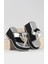 Kadın Gümüşe Siyah Özel Taşlı Eva Taban Terlik 3