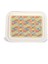 Etnik Desenli 233x307 mm Dikdörtgen Metal Dekoratif Sunum Tepsisi - Krem 3