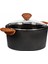 Premium Bio Granit Alüminyum Döküm Nisch Tencere Seti (Siyah-Siyah Kulp) 6