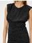 Mini Puantiyeli Elbise Kolsuz Drapeli Bisiklet Yaka Slim Fit 5