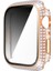 Apple Watch 7 45MM Uyumlu Zore Watch Gard 24 Kenarları Taşlı Sert Pc Kasa ve Ekran Koruyucu, Rose Gold 4