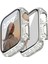 Apple Watch 7 45MM Uyumlu Zore Watch Gard 24 Kenarları Taşlı Sert Pc Kasa ve Ekran Koruyucu, Gümüş 2