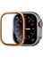 Apple Watch Ultra 49MM Uyumlu Zore Alm-01 Metal Çerçeveli Ekran Koruyucu, Turuncu 1