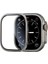 Apple Watch Ultra 49MM Uyumlu Zore Alm-01 Metal Çerçeveli Ekran Koruyucu, Gümüş 1
