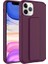 Apple iPhone 11 Pro Max Uyumlu Kılıf Zore Qstand Kapak, Mürdüm 1