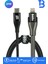 BA-02 Type-C Lightning Standlı Koruyuculu Örgülü Hızlı Şarj Data Kablosu 27W 1.2m 1