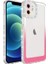 Apple iPhone 11 Uyumlu Kılıf Simli ve Renk Geçiş Tasarımlı Lens Korumalı Zore Park Kapak, Beyaz-Pembe 1